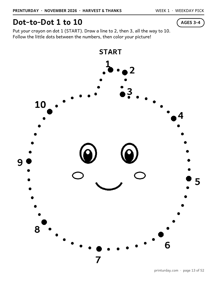 Dot-to-dot trace page